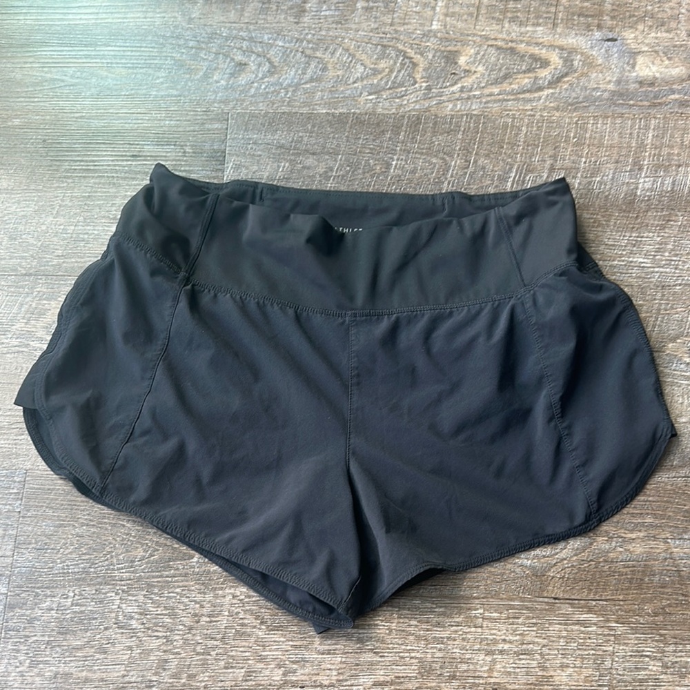 Athleta Black Athletic Shorts with Moisture-Wicking Fabric